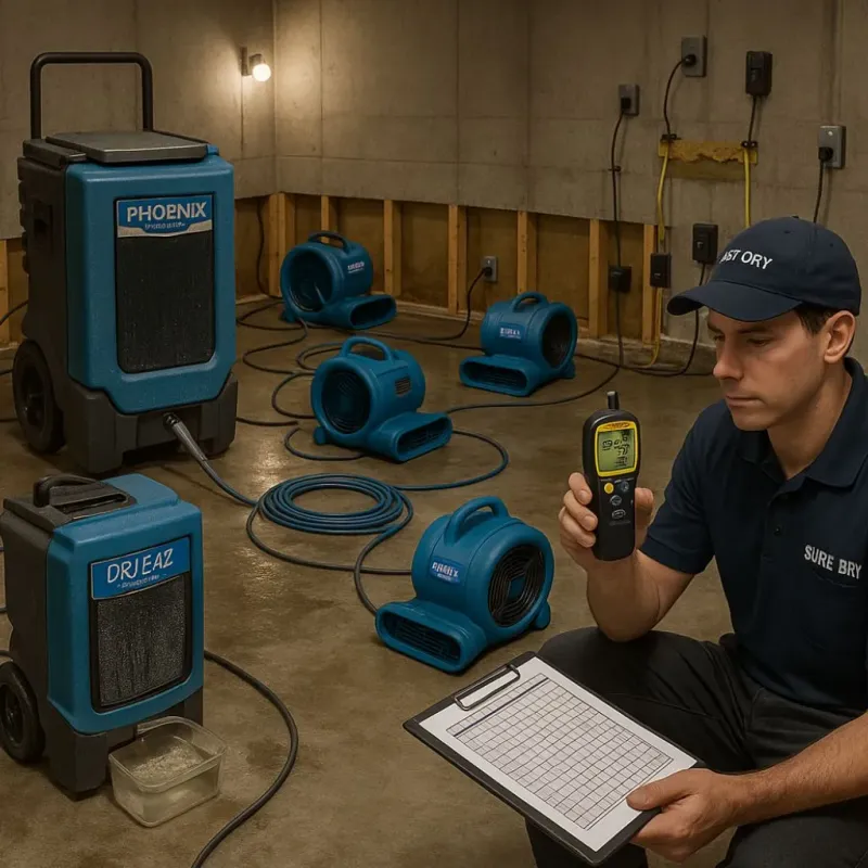 Structural Drying and Dehumidification process in Franklin Park, IL